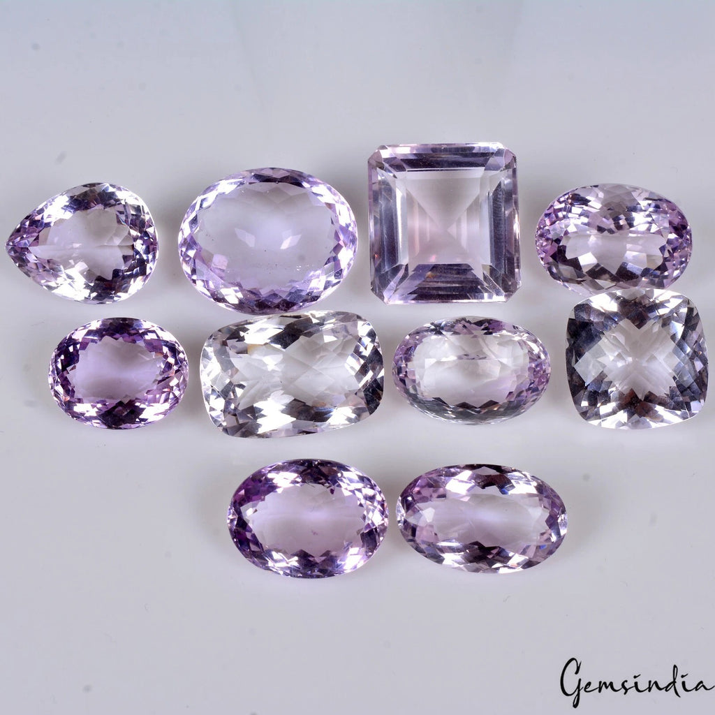 Amethyst Lot, Loose Gemstone, Untreated, Purple — 10 Pieces, 17mm, 200 Ct