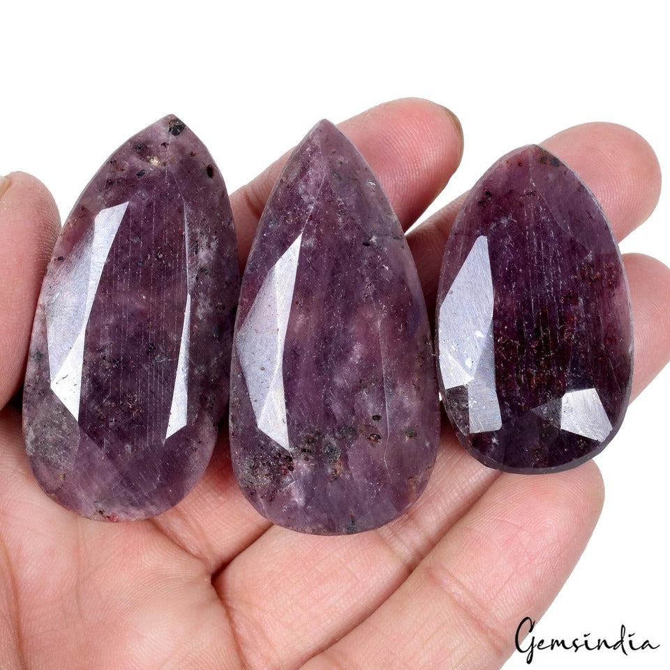 750 Cts Natural Untreated Ruby Pear Faceted Loose Pendant Size Madagascar Gems
