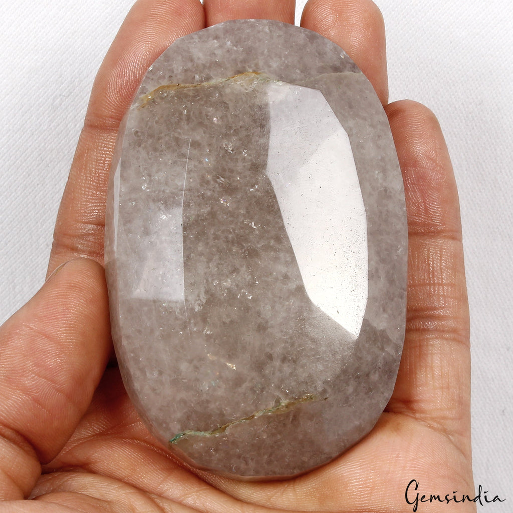 780 Cts Natural Untreated Rutilated Quartz Oval Faceted Huge Size Loose Gemstone
