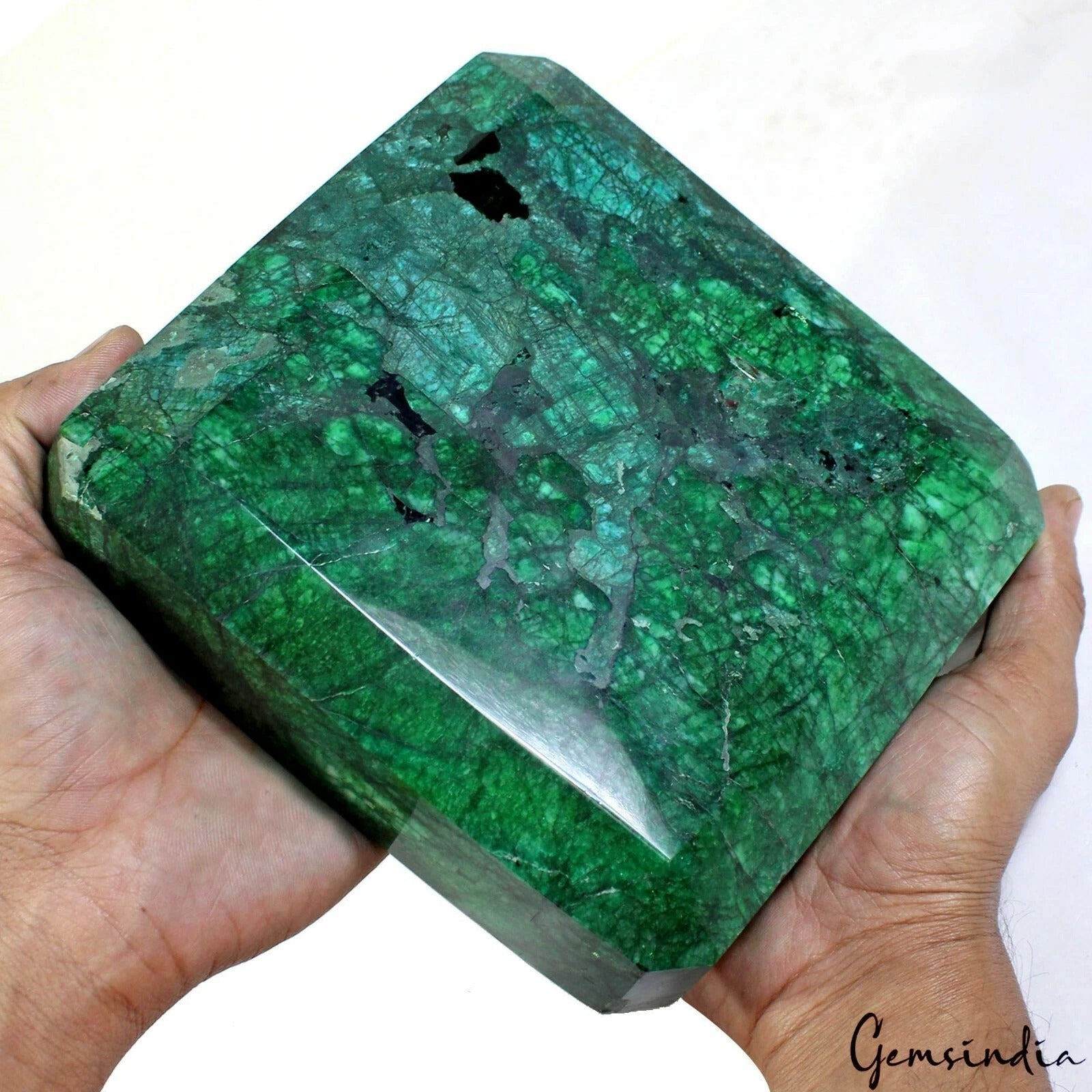 Huge 2.65 Kilo Green Brazilian Emerald Octagon Cut Faceted Earth Mined Loose Gem