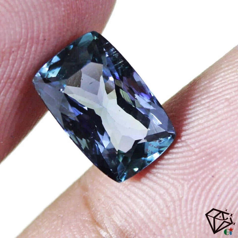 AAA 3.90 Cts Certified Natural Tanzanite Cushion Cut Vibrant Blue Loose Gemstone