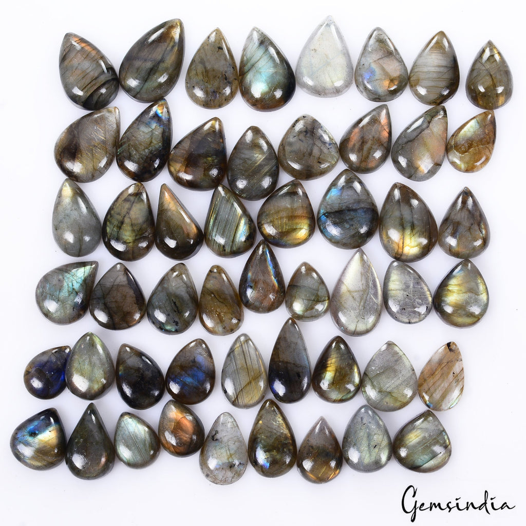 590 CtS/51 Pcs Natural Untreated Color Play Multi Shine Labradorite Mix Cab Gems