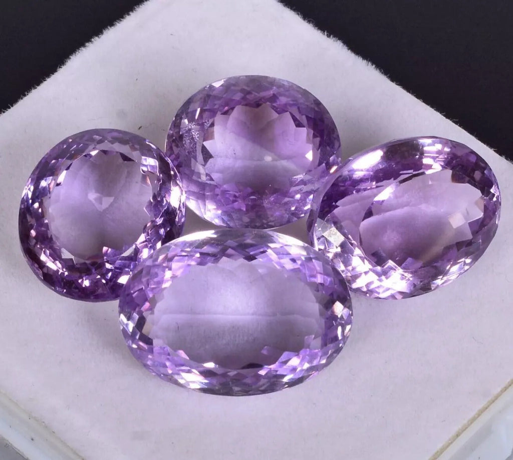 92.50 Ct VVS Natural Amethyst 17mm-21mm Faceted Cut Untreated Loose Gemstones