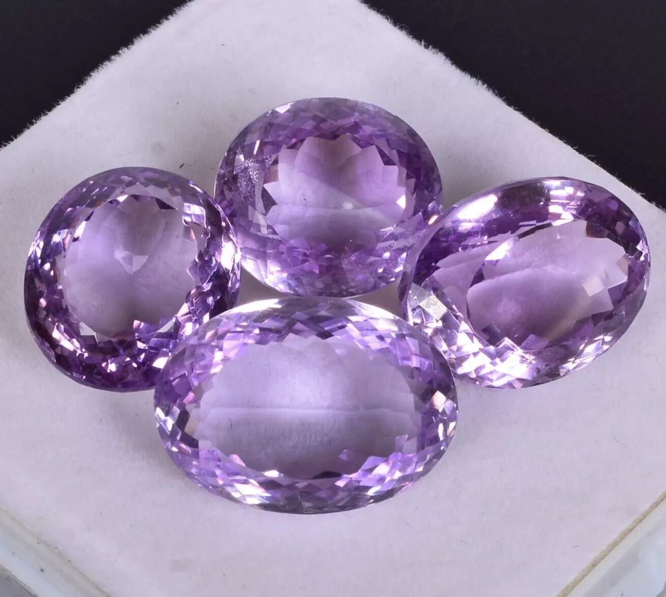 92.50 Ct VVS Natural Amethyst 17mm-21mm Faceted Cut Untreated Loose Gemstones