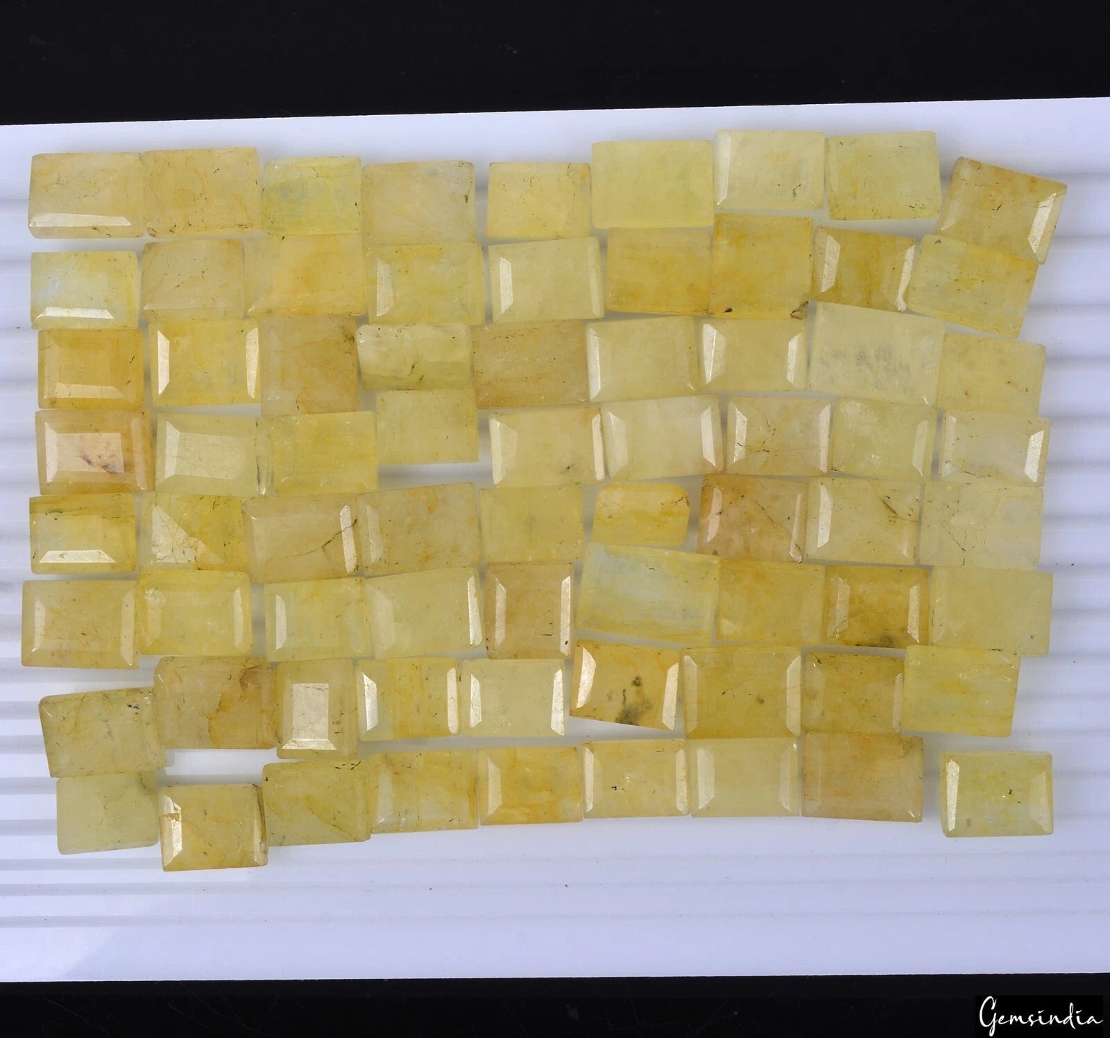 1000 Ct Natural Yellow Heliodor Beryl Baguette Cut Rare Loose Gemstones 14-19mm