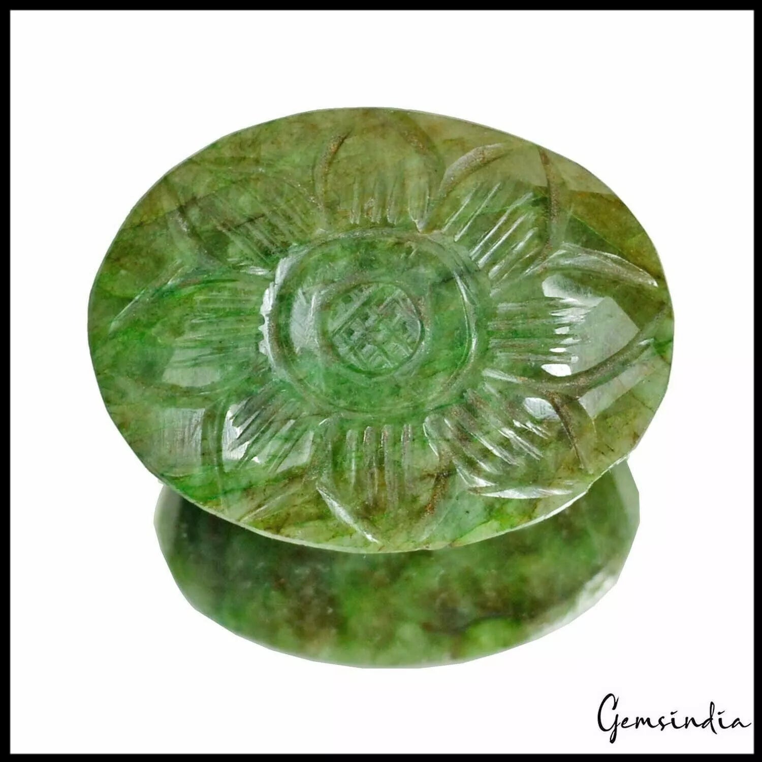 300 Cts Natural Green Emerald Hand Carved Huge Pendant size Certified Gemstone