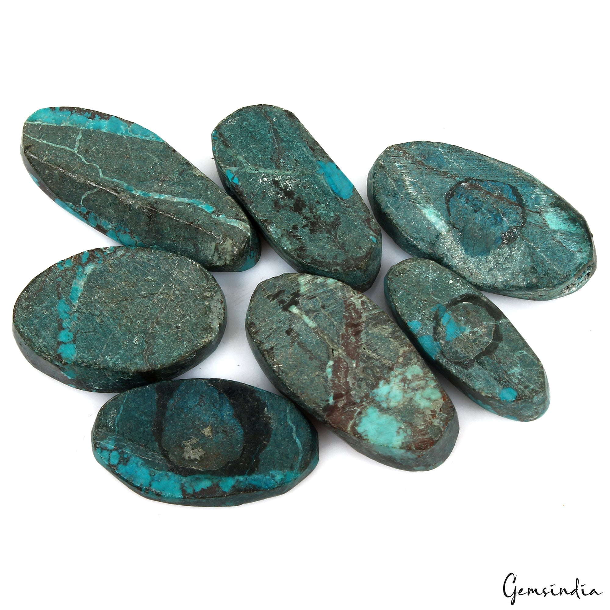 153.00 Ct Natural Spiderweb Turquoise Oval Blue Loose Arizona Gemstones 26-34mm