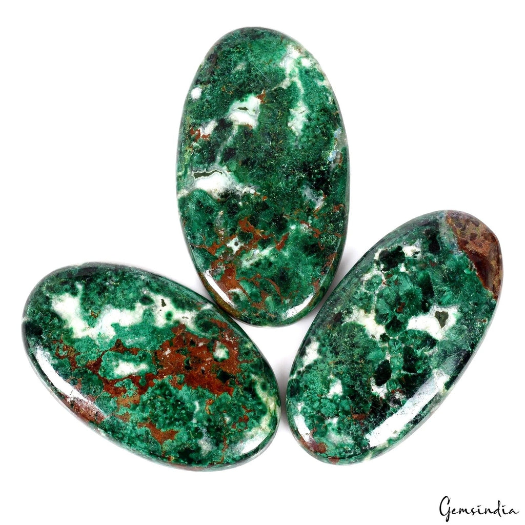 Natural Multicolor Chrysocolla Oval Cabochon 200.00 Ct Loose Gemstone Lot 3 Pc