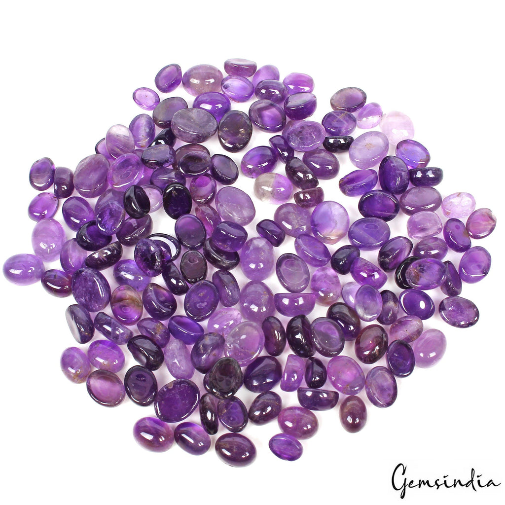 Certified 290 Cts/144 Pcs Natural Untreated Purple Amethyst Oval Cab Gems Lot
