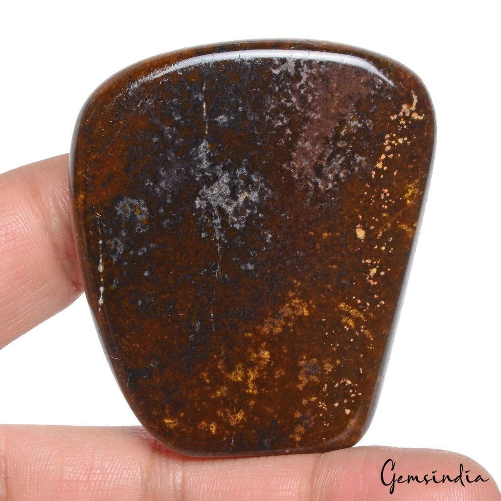 Tiger Eye Cabochon, Untreated, Red — 61x52x11mm, 360 Ct, Madagascar