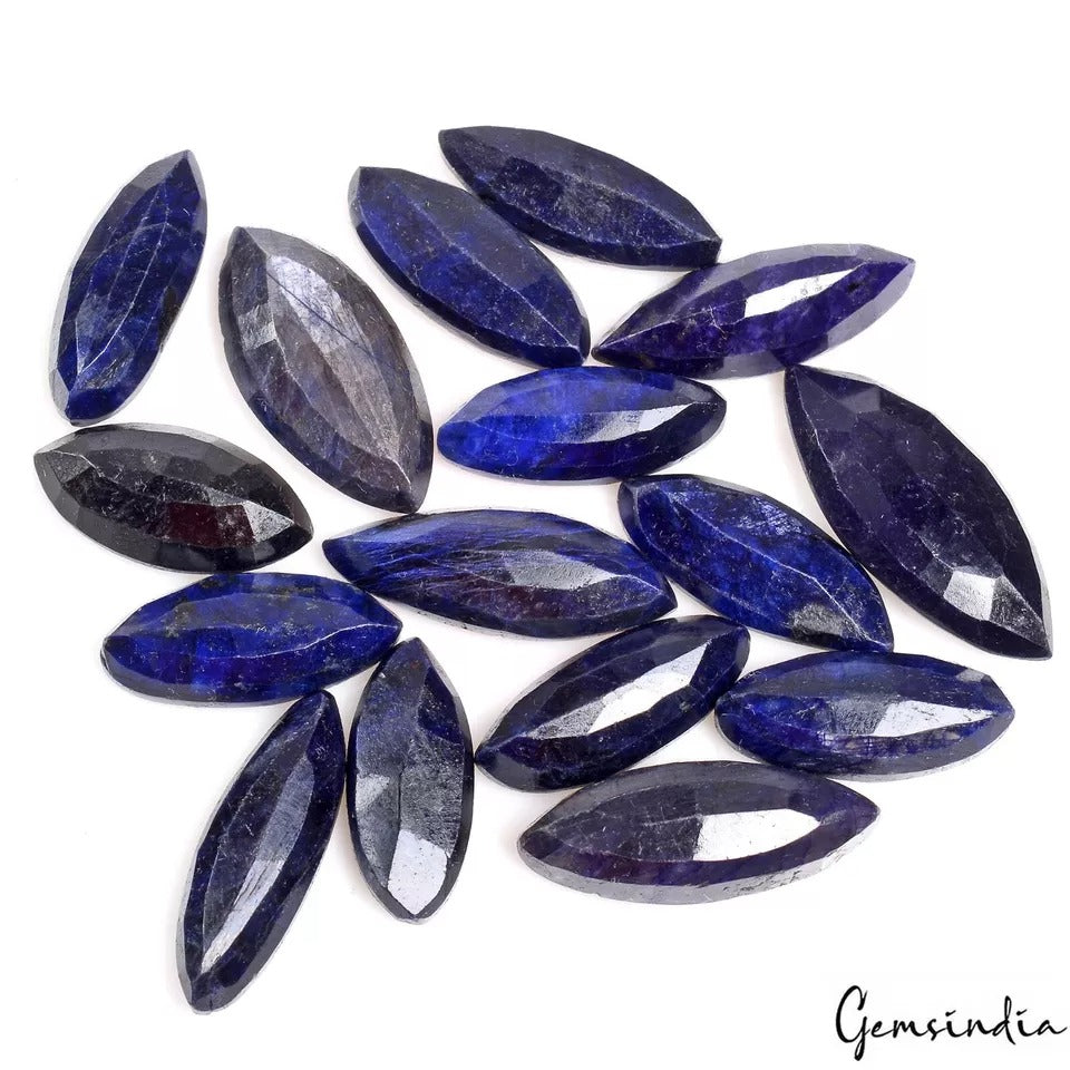 Certified 183+Ct/16 Pcs Natural Blue Sapphire Marquise Cut Loose Gem For Jewelry