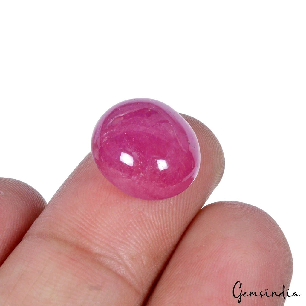 IGL&I Certified 13.60 Ct Natural Pink Red Ruby Rare Oval Cab Loose Gem For Ring