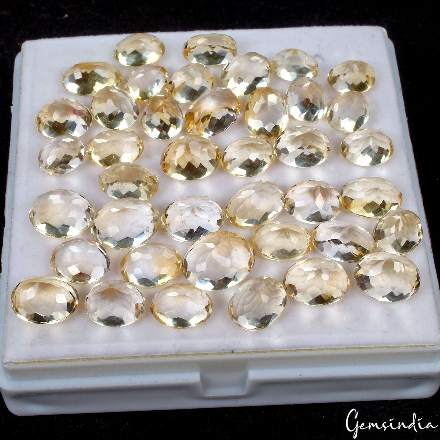 207.10Ct/40 Pc Natural Yellow Citrine Top Grade Oval Cut Loose 10-15mm Gemstones
