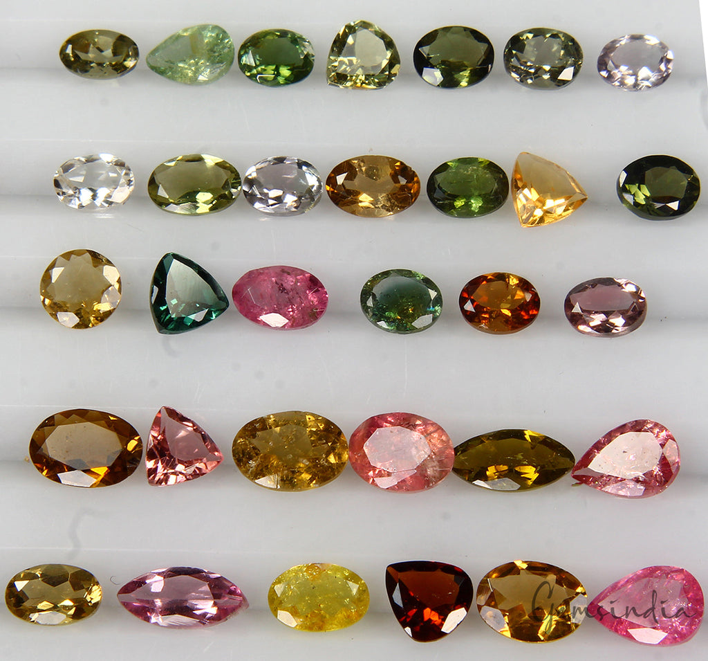 Natural Multi Tourmaline Mix Shape Cut Loose Gemstone Lot 4-8mm 15 Cts 32 Pcs