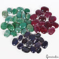 Certified 500 Cts/48 Pcs Natural Multi Color Ruby Emerald Sapphire Oval Cut Gems