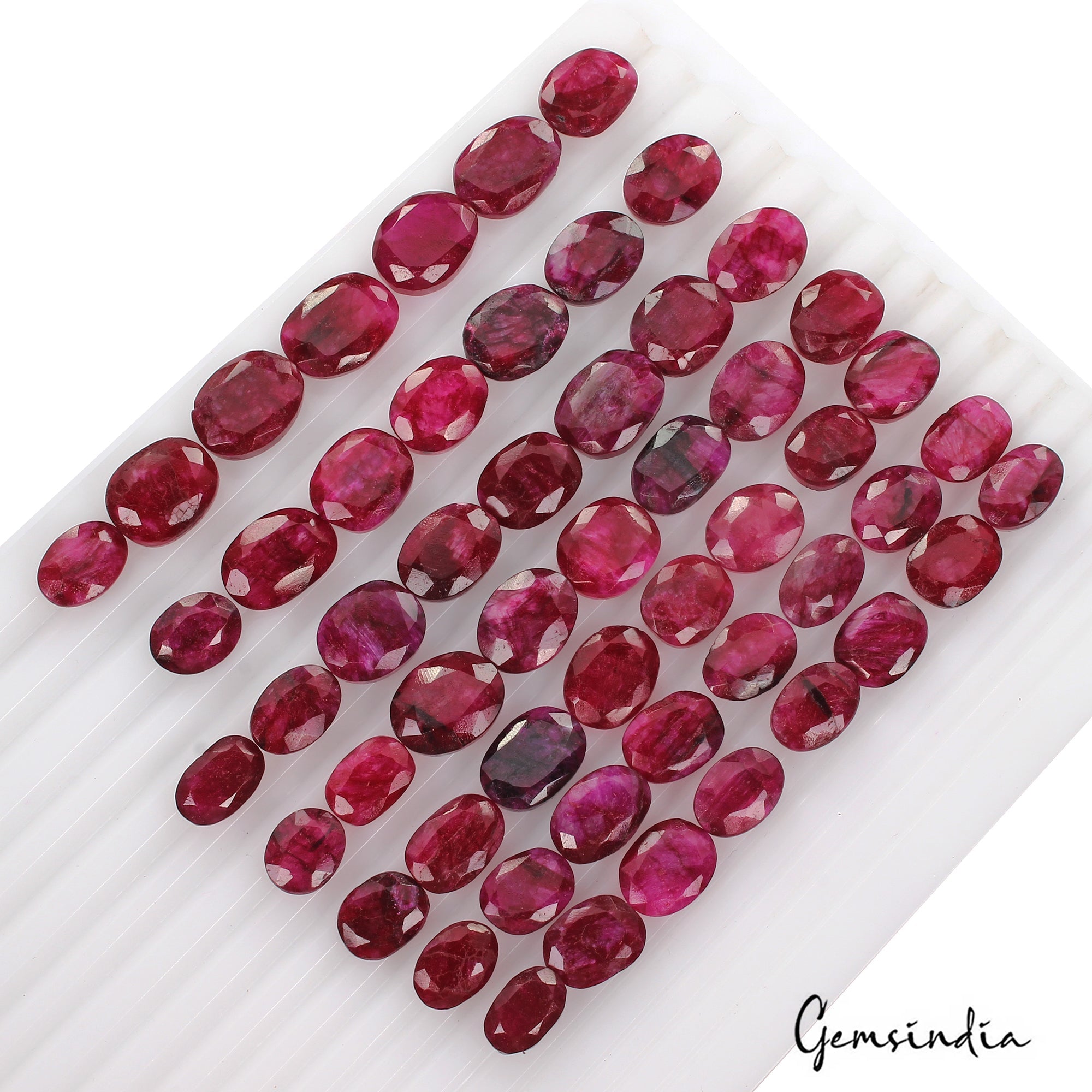 480 Ct Natural Red Pink Beryl Oval Faceted Loose Wholesale Gemstone Lot 54 Pcs