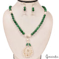 22" Natural Emerald Pearl Handmade Necklace /Ear-rings Women  jewelry ~ 312 Cts