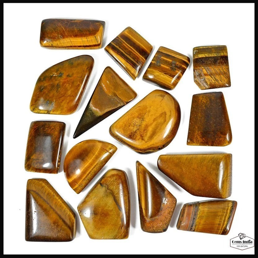 1500 Cts Natural Brown Tiger Eye Loose Assorted Cabochon 26-47mm Gemstones Lot