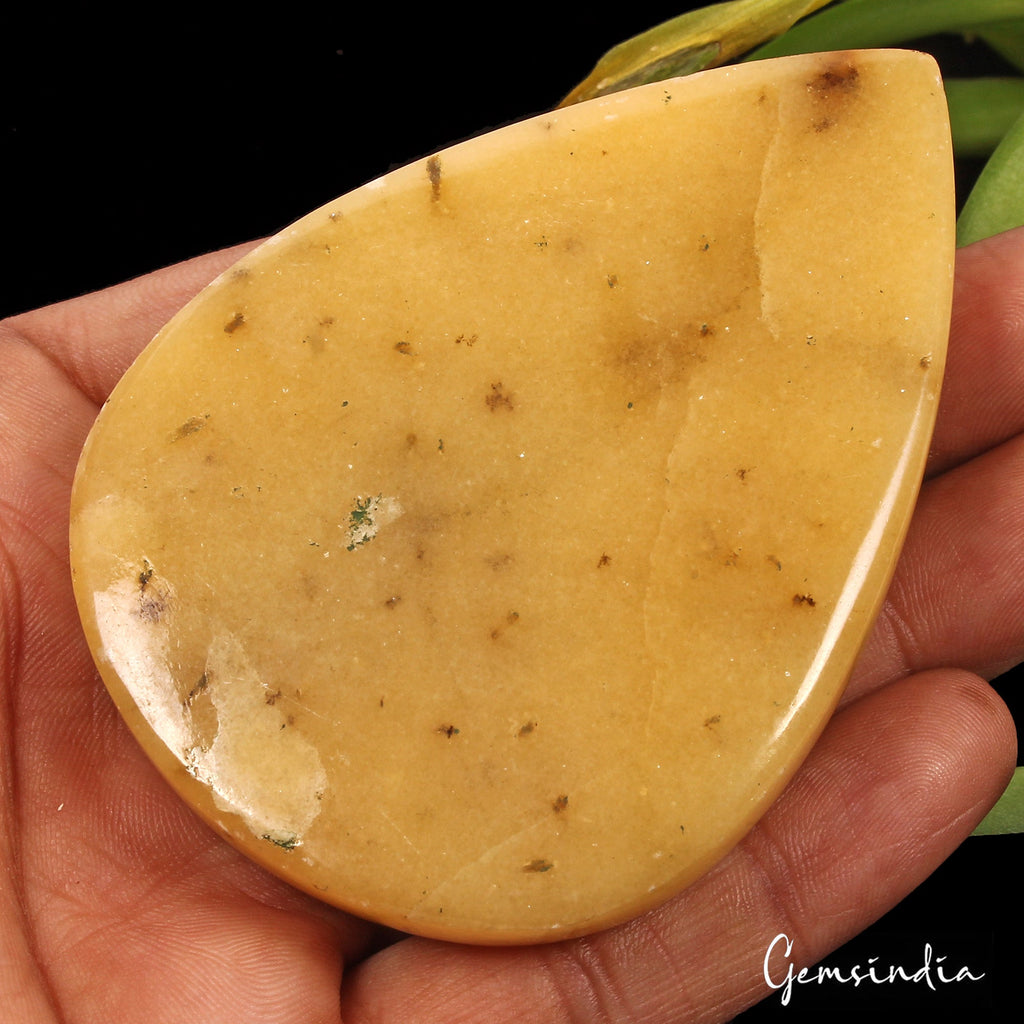 770 Ct Natural Yellow Aventurine Pear Cab Earth Mined Huge Size Loose Gemstone