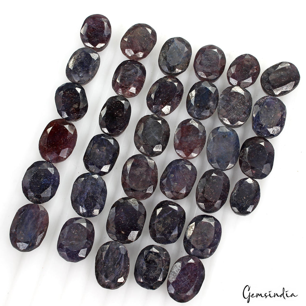 650 Ct Natural Blue Sapphire Oval Cut Faceted Loose Wholesale Gemstone Lot 34 Pc