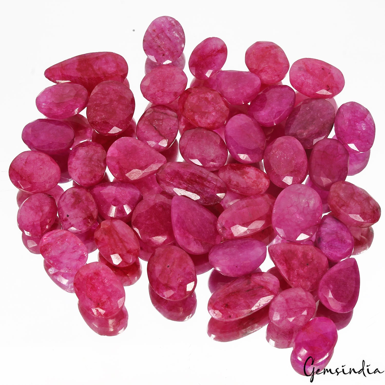 340 Cts/46 Natural Red Pink USA Beryl Bixbite Mix Faceted Loose Gems For Jewelry