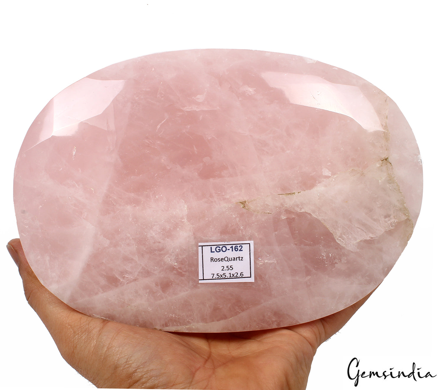 2.5 Kilo Rose Quartz Huge Oval Cut Untreated Polished Pink Gemstone w/ Stand
