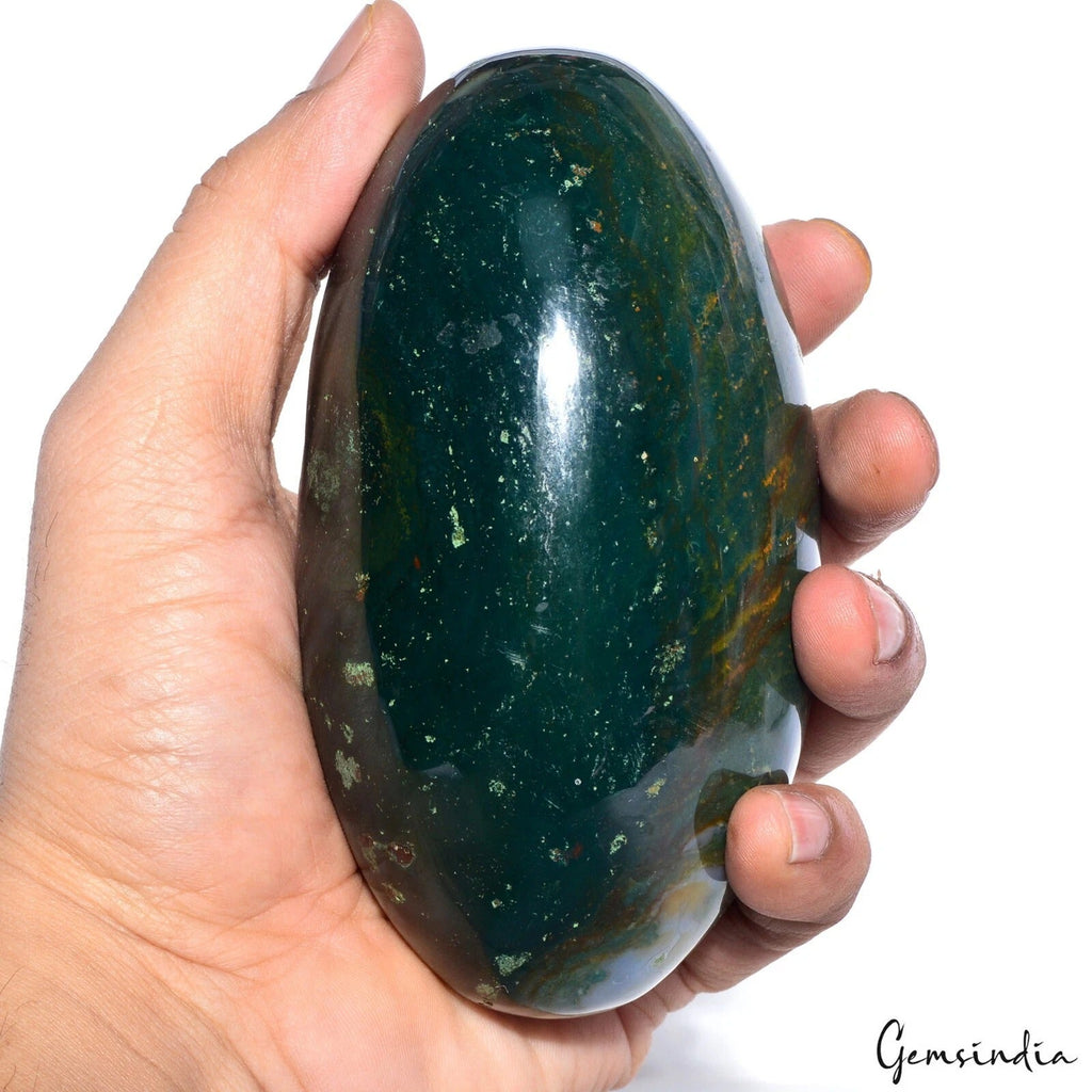 3600 Ct Natural Untreated Bloodstone Jasper Healing Oval Egg Shape Gem W/ Stand