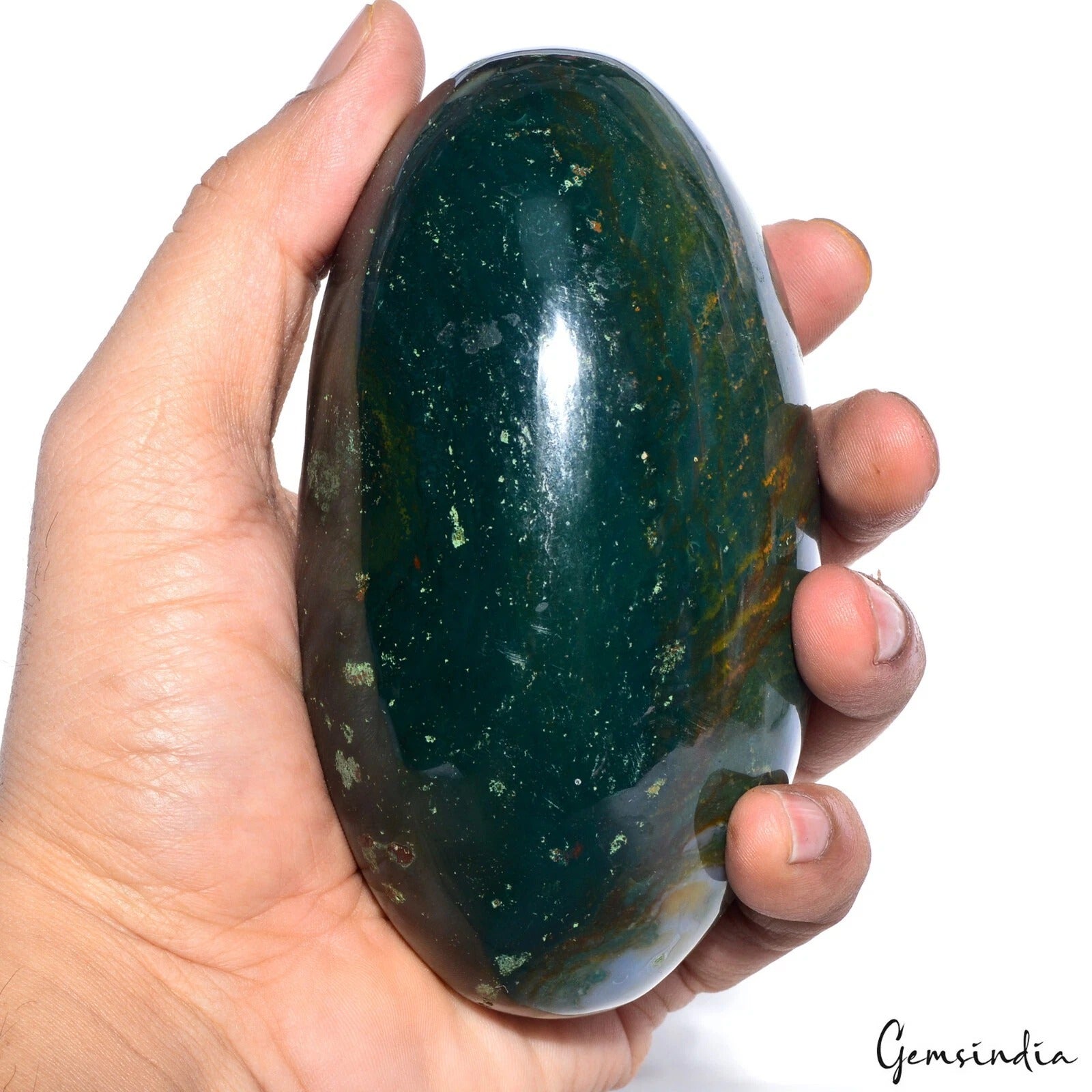 3600 Ct Natural Untreated Bloodstone Jasper Healing Oval Egg Shape Gem W/ Stand