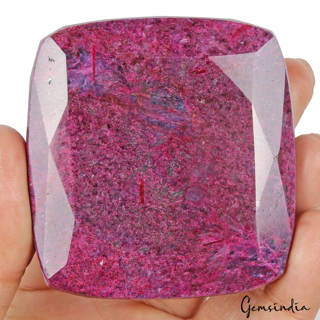 1940 Cts Natural African Dark Red Ruby Cushion Cut Huge Loose Earth Mined Gem
