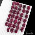 650 Cts/33 Pcs Natural Dark Red Ruby Oval Faceted Loose Gems Lot For Jewelry