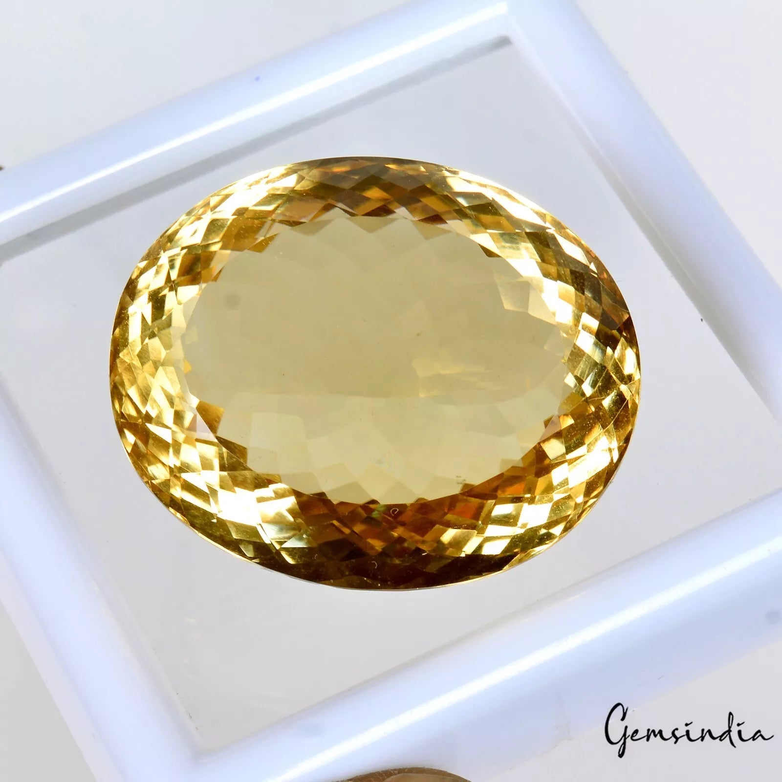 Citrine Loose Gemstone, Untreated, Yellow — 30 x 25 x 16mm, 81.60 Ct