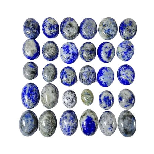 Lapis Lazuli Lot, Cabochon, Blue — 30 Pieces, 9mm to 14mm, 145.00 Ct, Afghanistan