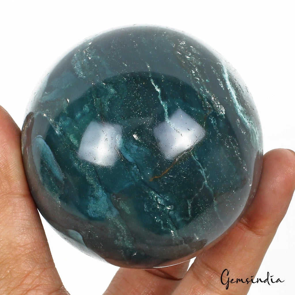 3100 Cts Natural Untreated Green Moss Agate Healing Crystal Sphere Huge Gem 3"
