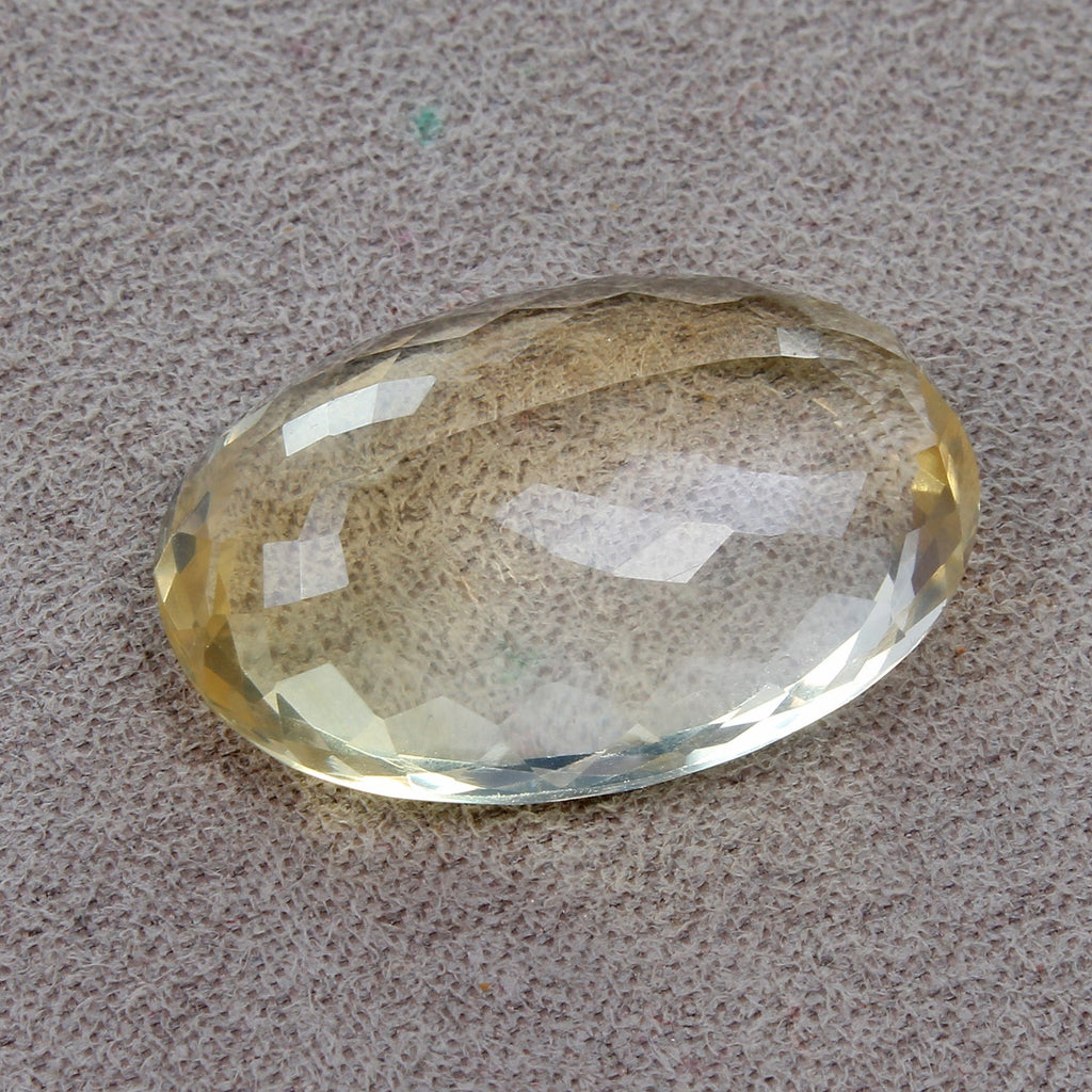 AAA+ Large Yellow Citrine 25.50 Cts. Oval Cut Loose Certified Gemstone, Brazil