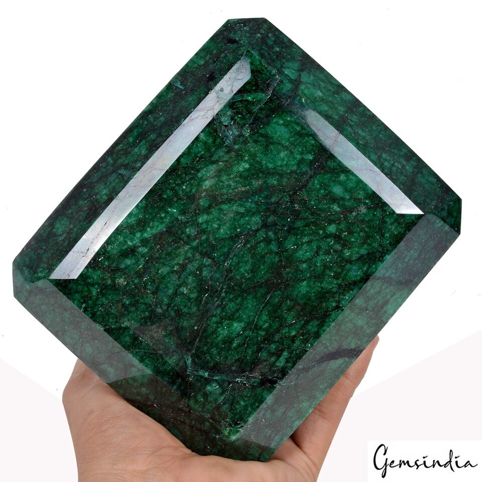 Emerald Loose Gemstone, Color Enhanced, Green — 6x5x4.5 Inch, 22150 Ct (4.43 Kg), Brazil