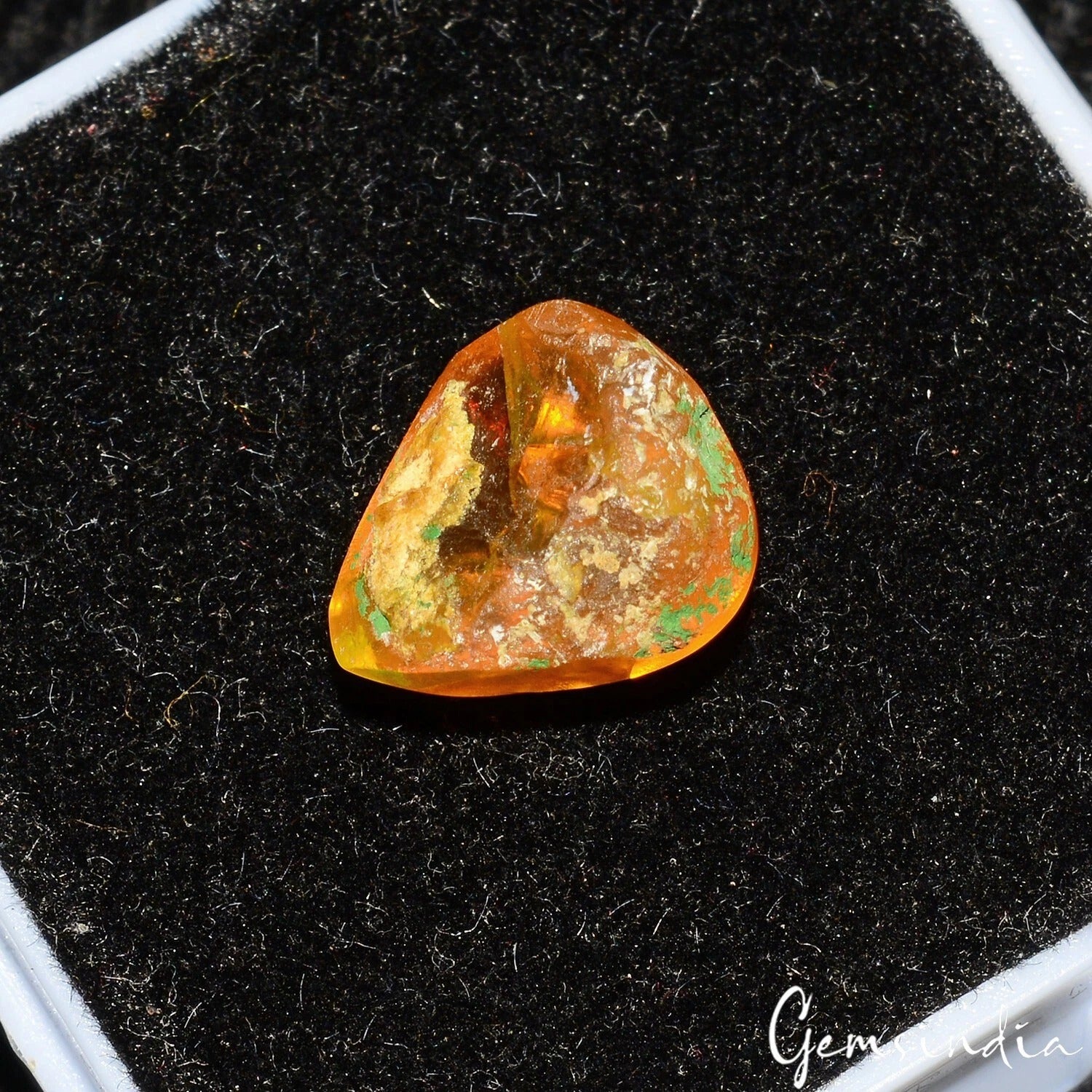 Fire Opal Loose Gemstone, Untreated, Orange — 12x10x07mm, 4.90 Ct, Ethiopia