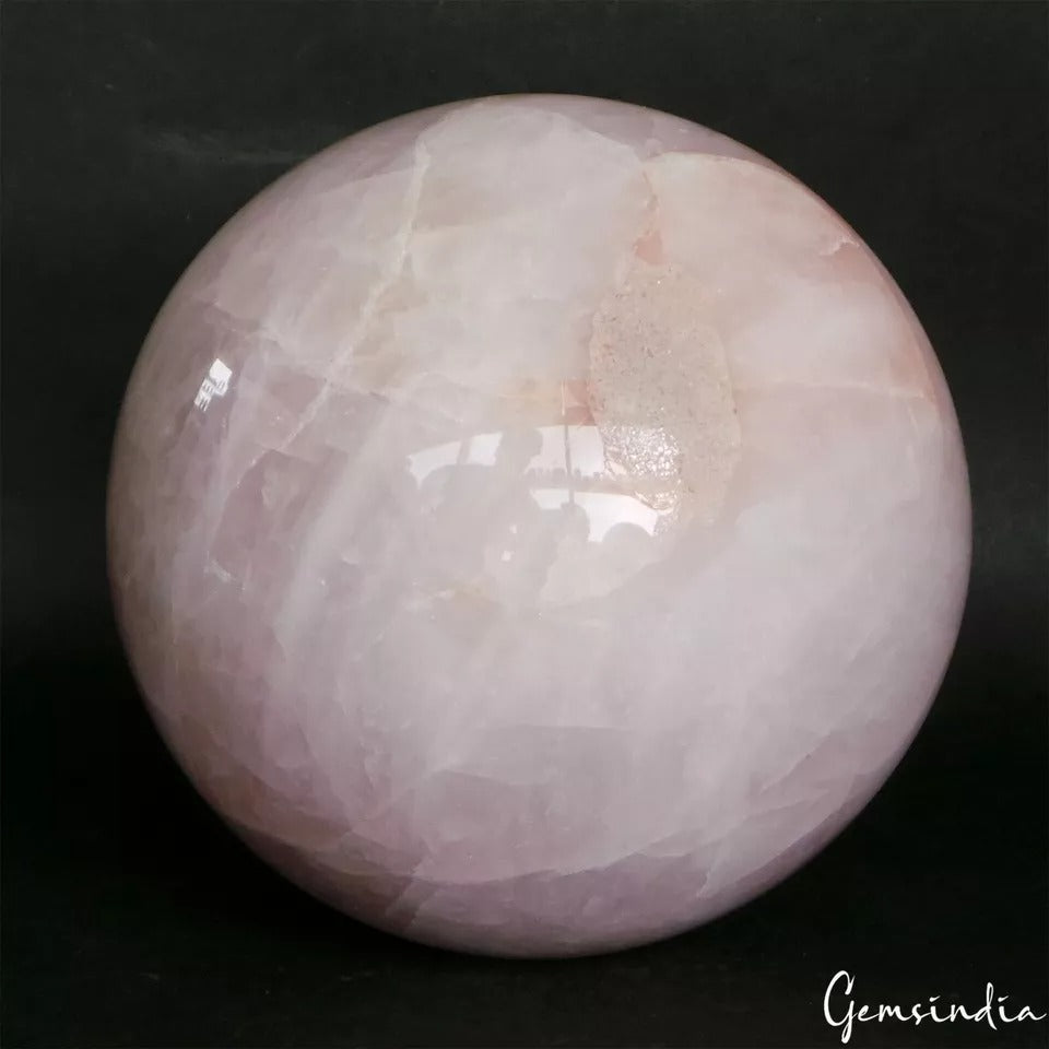 4.4Kg Natural Untreated Pink Rose Quartz Huge Gem Sphere Crystal Healing Mineral