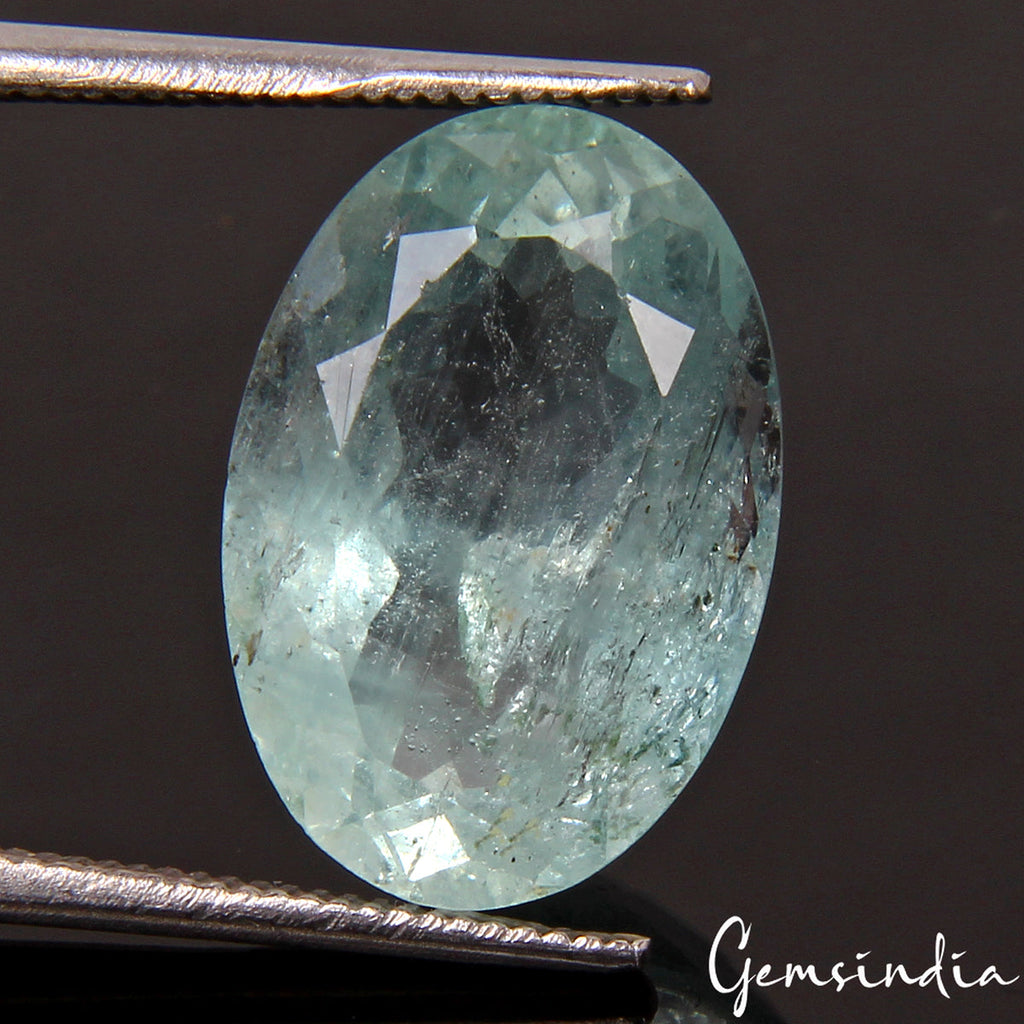 Certified 6.80 Ct Blue Santa Maria Aquamarine Gem From Brazil 100% Natural Color