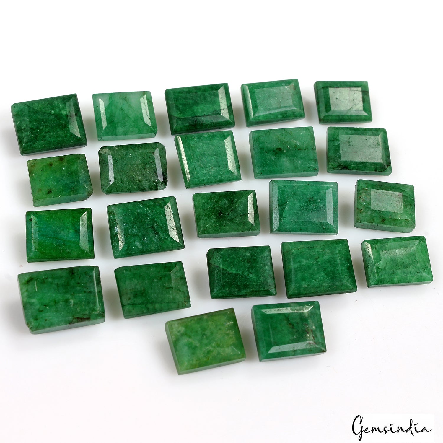 Brazilian Emerald Lot, Loose Gemstone, Color Enhanced, Green — 22 Pieces, 14mm to 18mm, 320 Ct, Brazil