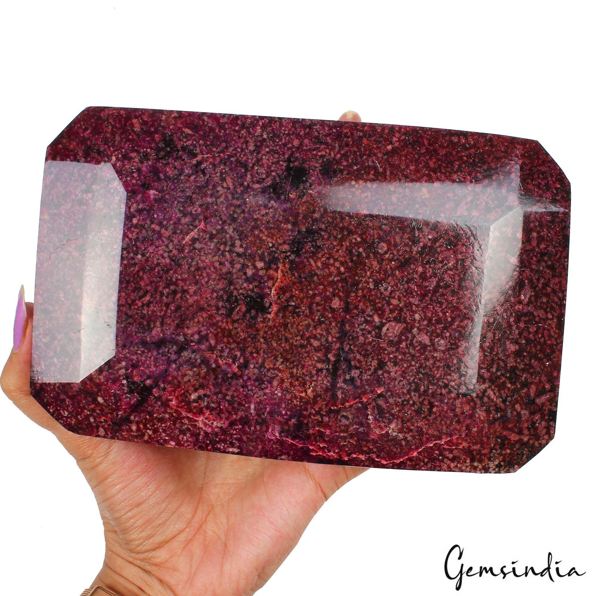 1.8 kilo Natural Huge Red Ruby Octagon Cut Earth Mined For Gallery Stone NM