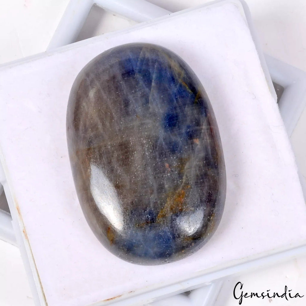 230.00 Ct Natural Grey Blue Sapphire Oval Cab Loose Certified Gems For Pendant