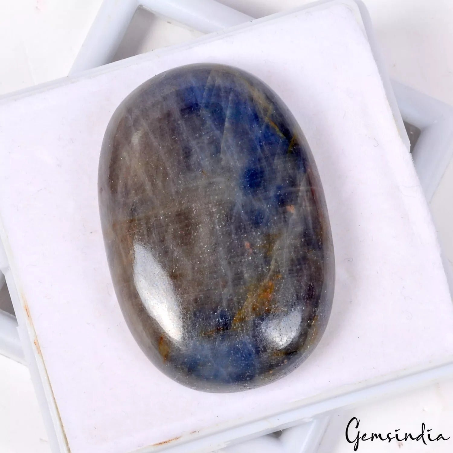 230.00 Ct Natural Grey Blue Sapphire Oval Cab Loose Certified Gems For Pendant