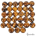 630 Ct/30 Pcs Natural Untreated Tiger Eye Round Cab Loose Gems Lot For Jewelry