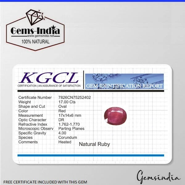 Certified 17 Cts Natural Mozambique Heated Red Ruby Oval Cut Loose Gem For Ring