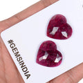 Certified 47.30 Ct/2Pcs Natural Red Ruby Heart Calibrated Cut 22x20mm Gems(Pair)