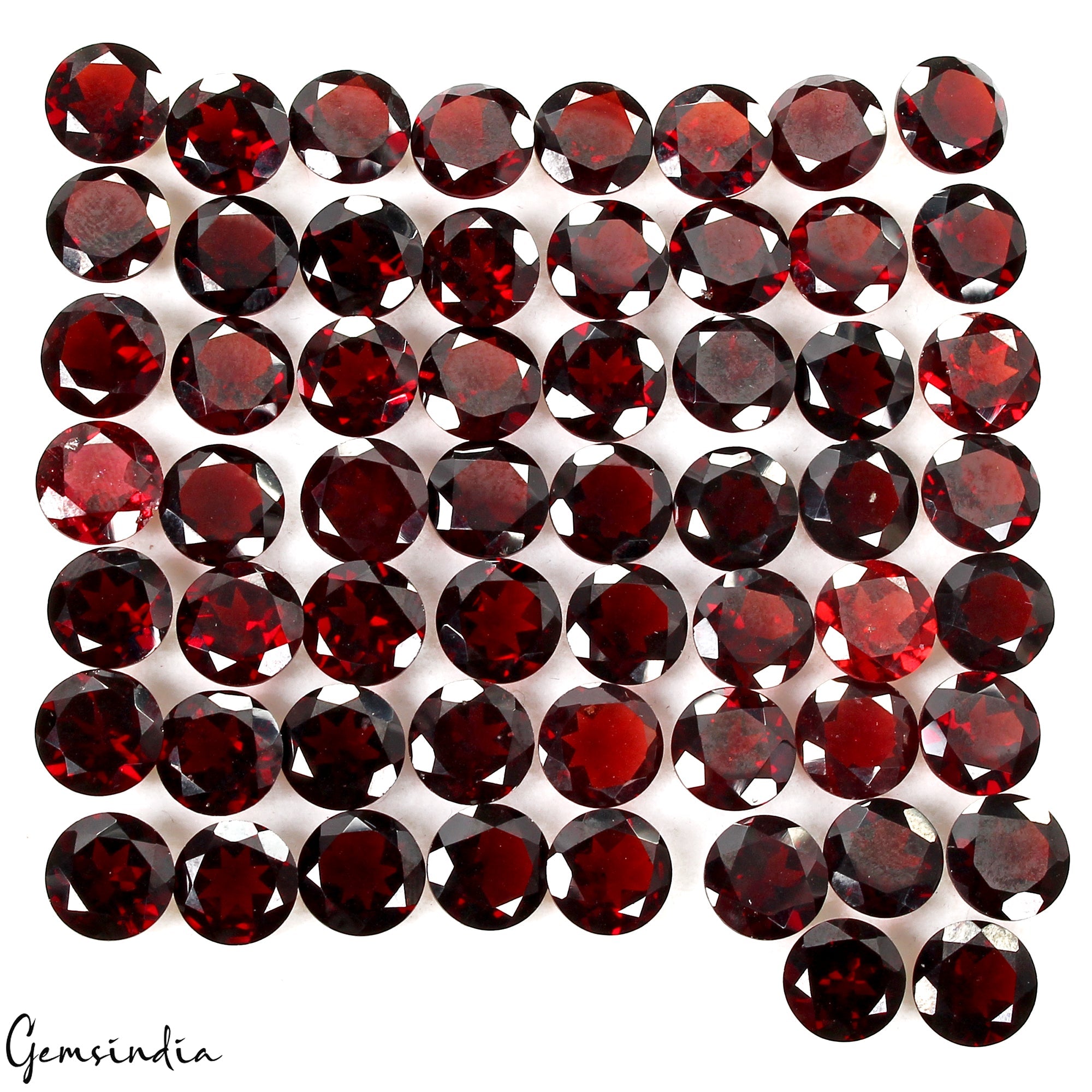 120.50Ct/58 Pcs Natural Untreated Rhodolite Garnet Round Cut 7mm Loose Gems Lot
