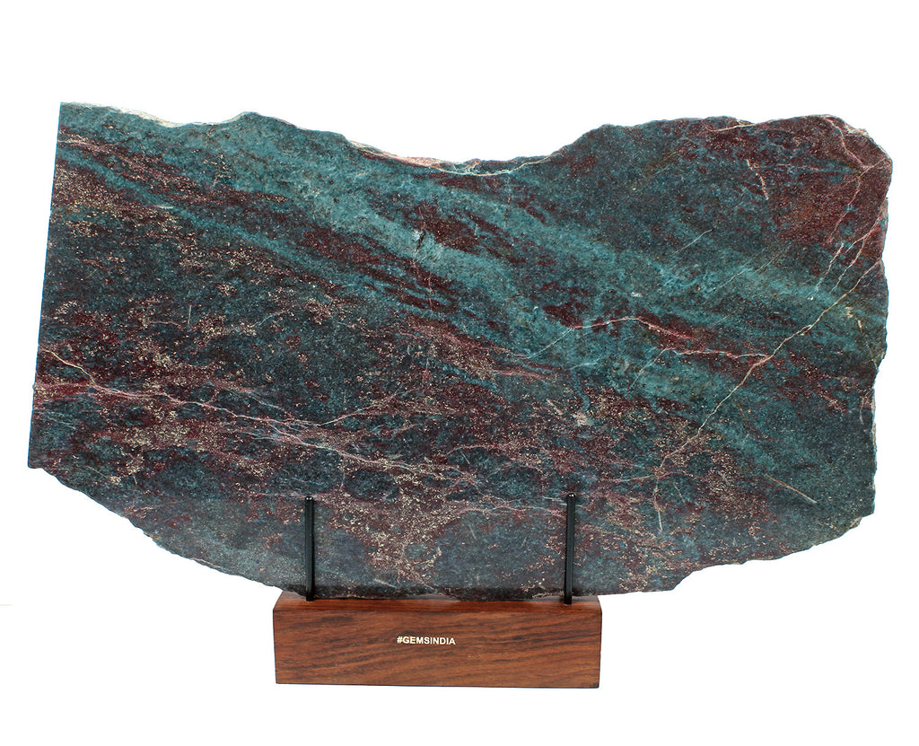 7.6kilo Ruby Kyanite Rough Slab Uncut Untreated Crystal Display Specimen w/Stand