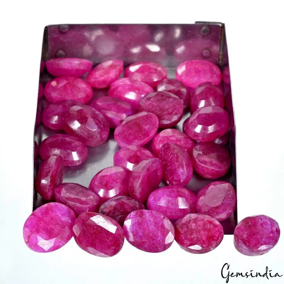 400 Cts Natural Pink Beryl Bixbite USA Oval Cut Loose 14-18mm Gemstones ~ 32 Pcs