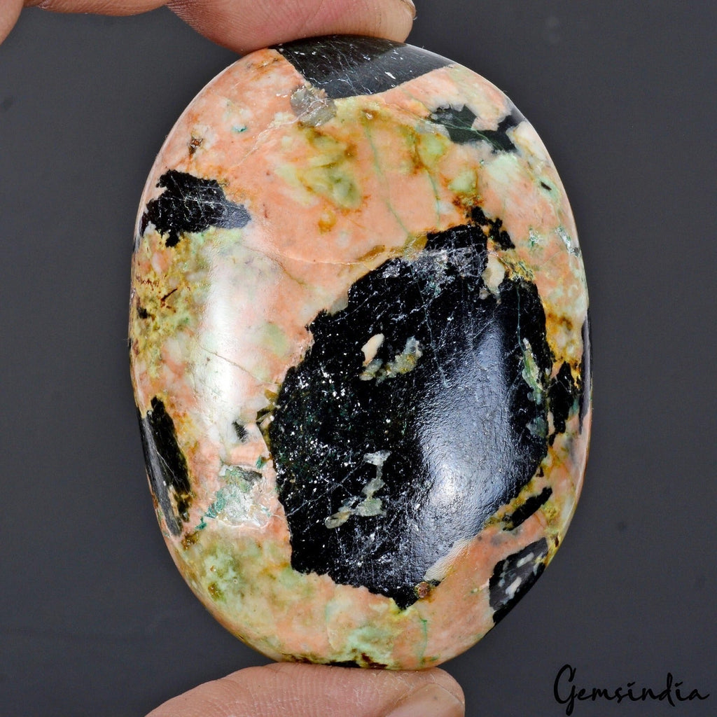 470 Ct Natural Untreated Bi Color Chrysoprase Oval Cabochon Huge Palm Soap Stone