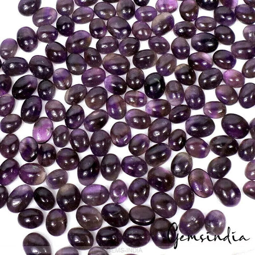 Amethyst Lot, Cabochon, Untreated, Purple — 185 Pieces, 8mm to 19mm, 500 Ct, Madagascar